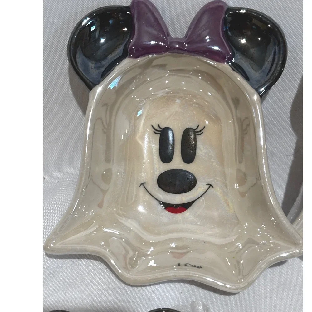 New Disney Mickey & Minnie Mouse‎ Ghost Iridescent Measuring Cup Set 4pc Collect